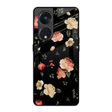 Black Spring Floral Oppo Reno8T 5G Glass Back Cover Online