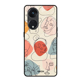 Abstract Faces Oppo Reno8T 5G Glass Back Cover Online