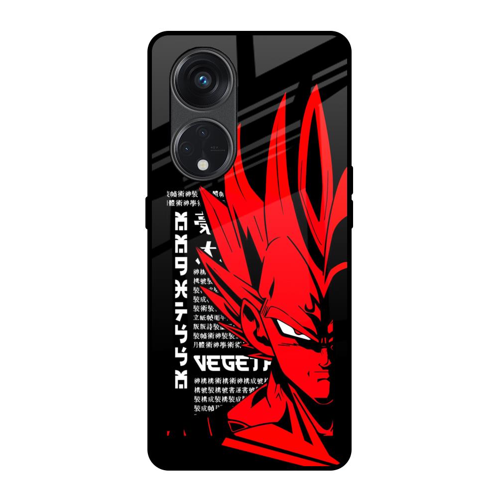 Red Vegeta Oppo Reno8T 5G Glass Back Cover Online