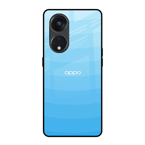 Wavy Blue Pattern Oppo Reno8T 5G Glass Back Cover Online