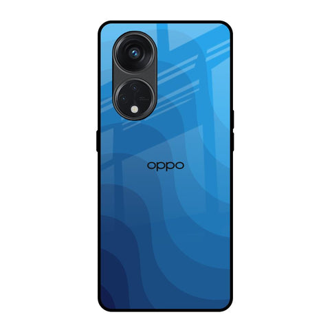 Blue Wave Abstract Oppo Reno8T 5G Glass Back Cover Online