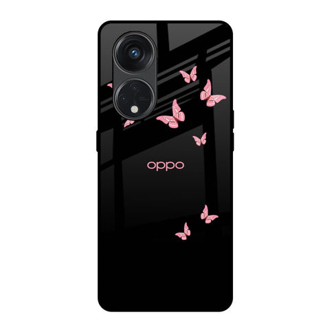 Fly Butterfly Oppo Reno8T 5G Glass Back Cover Online