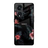 Tropical Art Flower Oppo Reno8T 5G Glass Back Cover Online