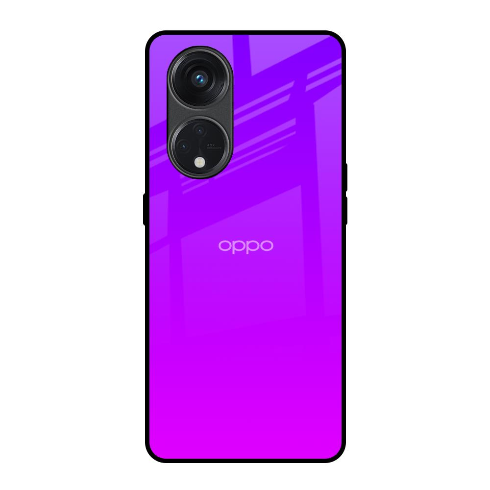 Purple Pink Oppo Reno8T 5G Glass Back Cover Online