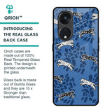 Blue Cheetah Glass Case for Oppo Reno8T 5G