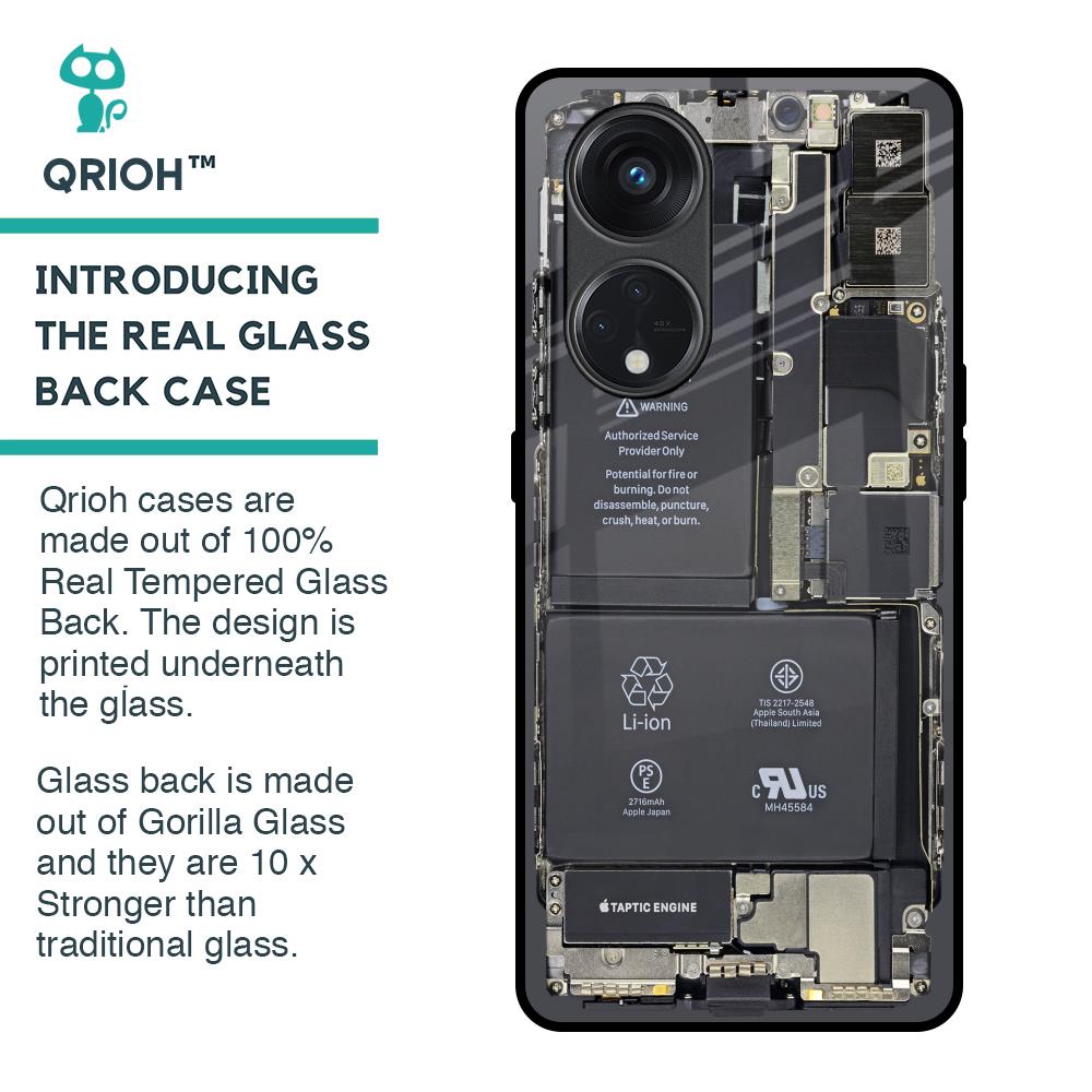 Skeleton Inside Glass Case for Oppo Reno8T 5G