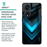 Vertical Blue Arrow Glass Case For Oppo Reno8T 5G