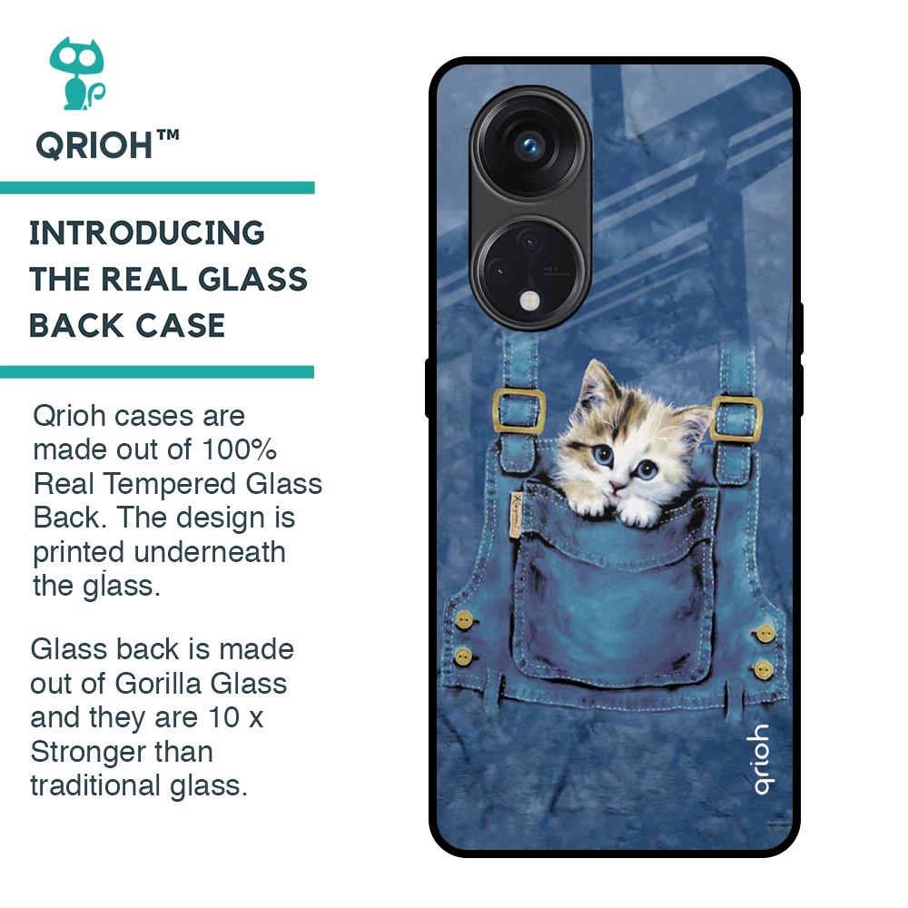 Kitty In Pocket Glass Case For Oppo Reno8T 5G