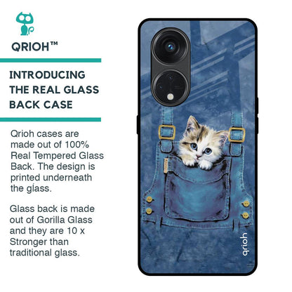 Kitty In Pocket Glass Case For Oppo Reno8T 5G