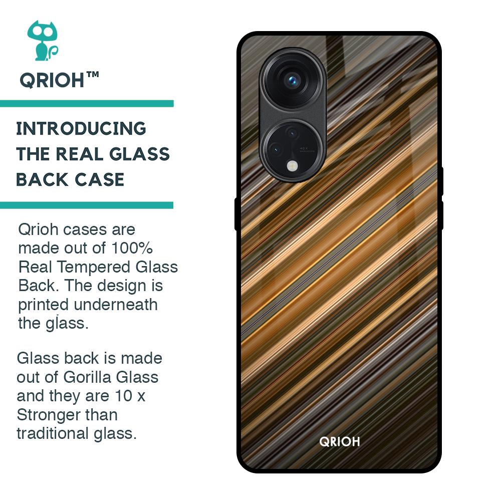 Diagonal Slash Pattern Glass Case for Oppo Reno8T 5G