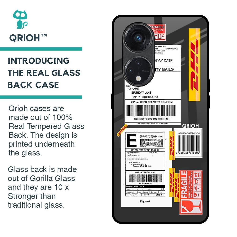 Cool Barcode Label Glass Case For Oppo Reno8T 5G