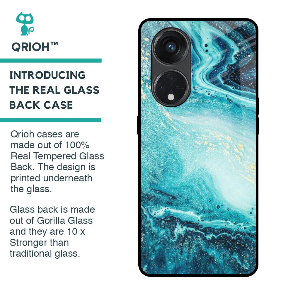 Sea Water Glass Case for Oppo Reno8T 5G