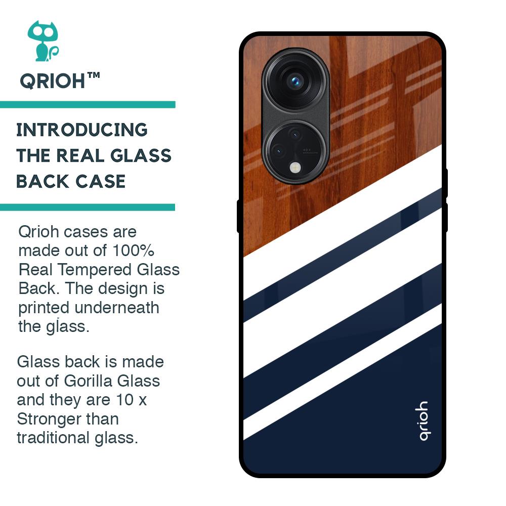 Bold Stripes Glass Case for Oppo Reno8T 5G