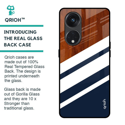 Bold Stripes Glass Case for Oppo Reno8T 5G