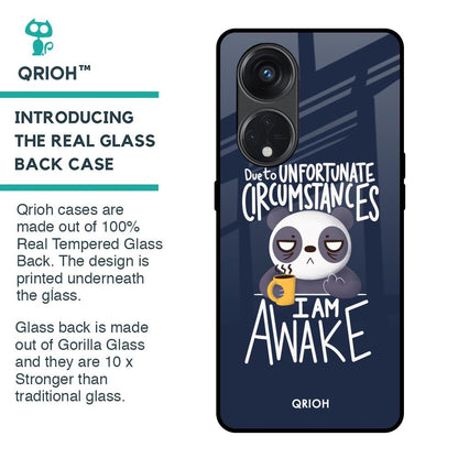 Struggling Panda Glass Case for Oppo Reno8T 5G