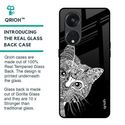 Kitten Mandala Glass Case for Oppo Reno8T 5G