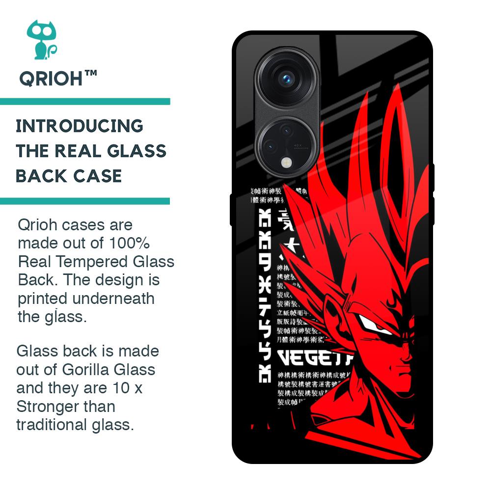 Red Vegeta Glass Case for Oppo Reno8T 5G