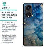 Blue Cool Marble Glass Case for Oppo Reno8T 5G