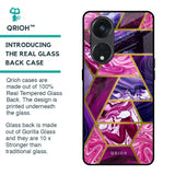 Electroplated Geometric Marble Glass Case for Oppo Reno8T 5G