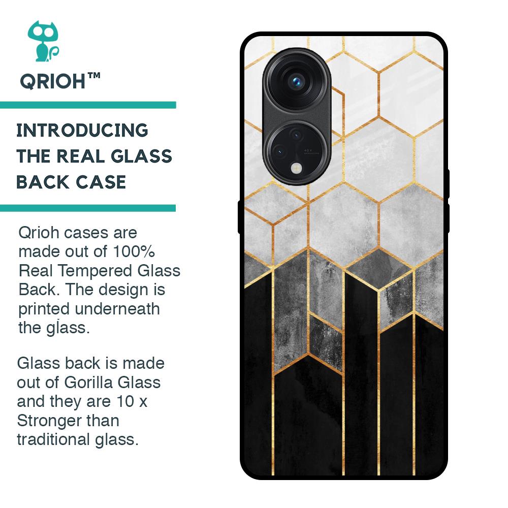Tricolor Pattern Glass Case for Oppo Reno8T 5G