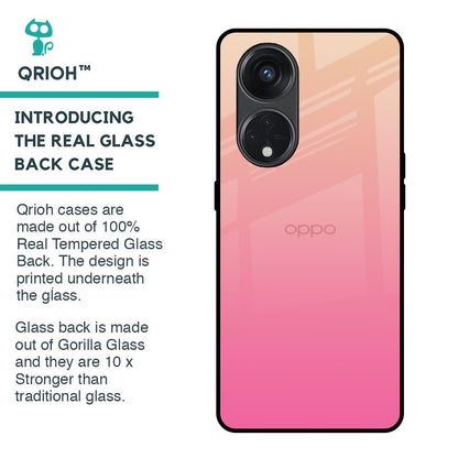 Pastel Pink Gradient Glass Case For Oppo Reno8T 5G
