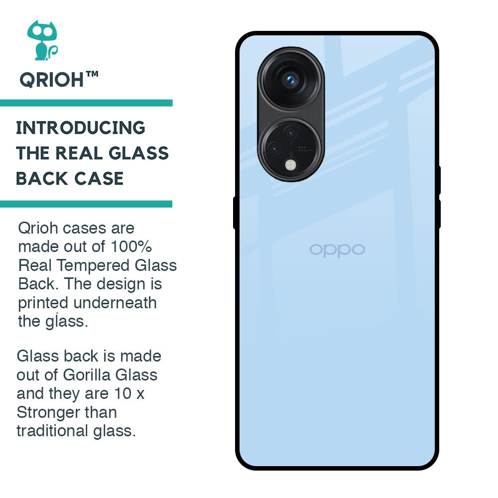 Pastel Sky Blue Glass Case for Oppo Reno8T 5G
