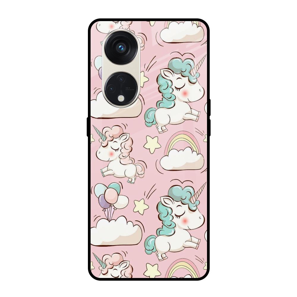 Balloon Unicorn Oppo Reno8T 5G Glass Cases & Covers Online