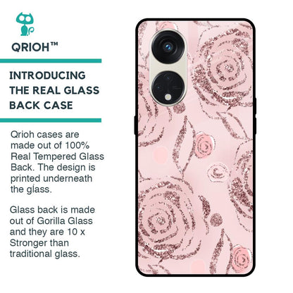 Shimmer Roses Glass case for Oppo Reno8T 5G