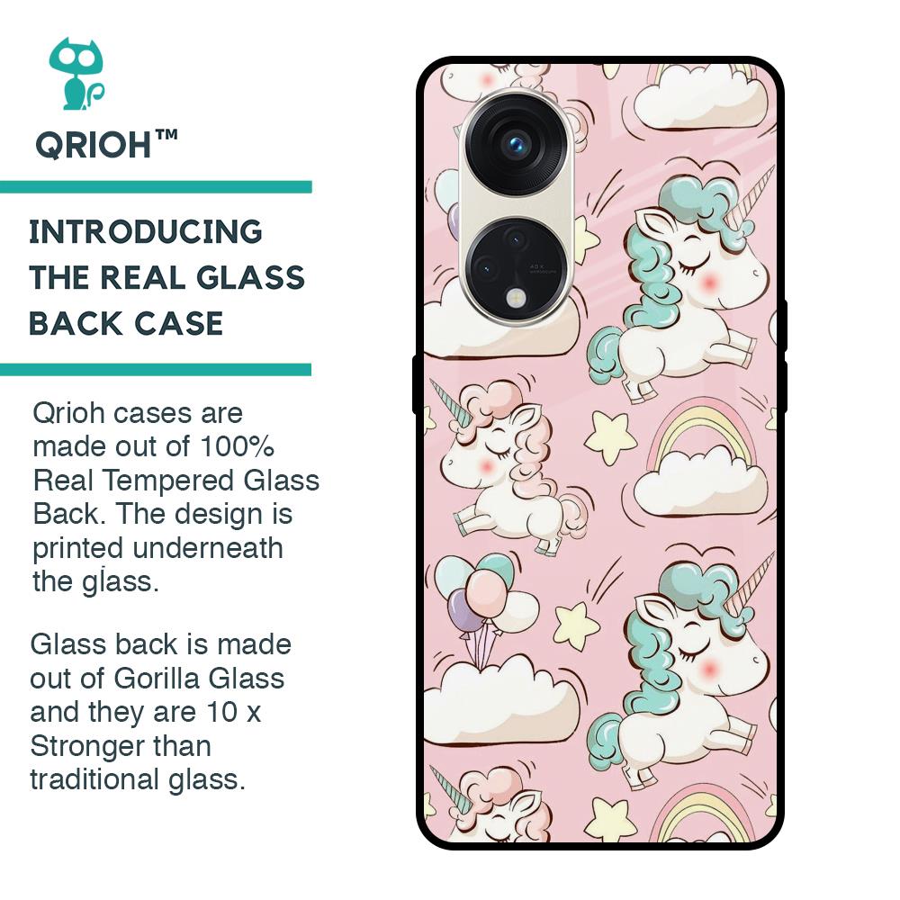 Balloon Unicorn Glass case for Oppo Reno8T 5G