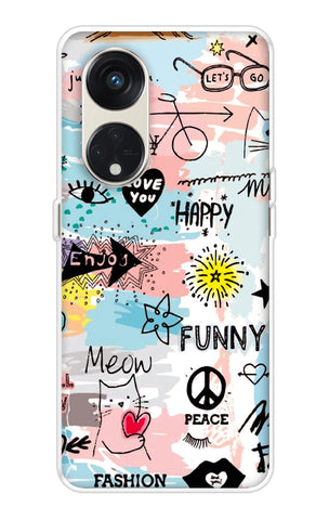 Happy Doodle Oppo Reno8T 5G Back Cover