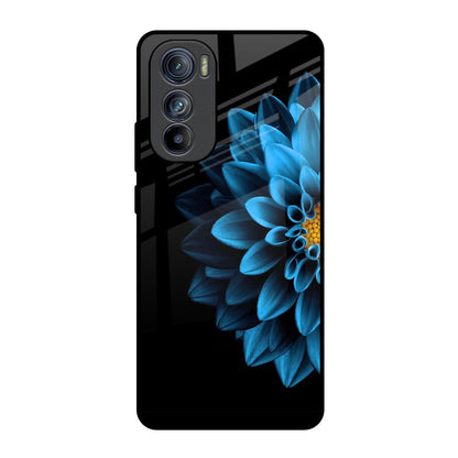 Half Blue Flower Motorola Edge 30 Glass Back Cover Online