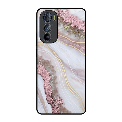 Pink & Gold Gllitter Marble Motorola Edge 30 Glass Back Cover Online
