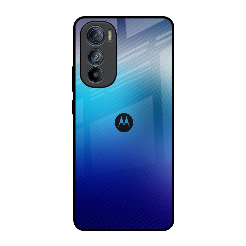 Blue Rhombus Pattern Motorola Edge 30 Glass Back Cover Online