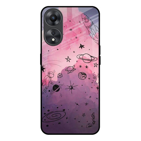Space Doodles Oppo A58 5G Glass Back Cover Online