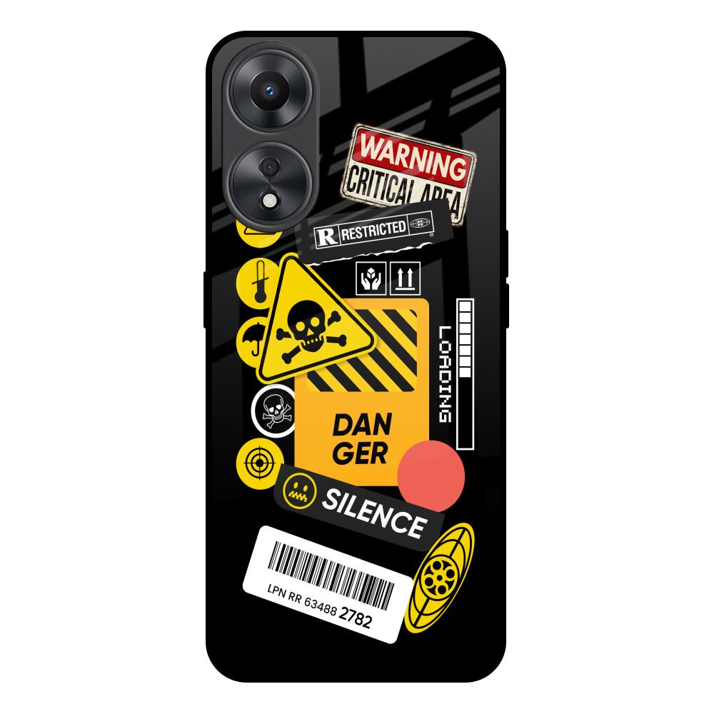 Danger Signs Oppo A58 5G Glass Back Cover Online