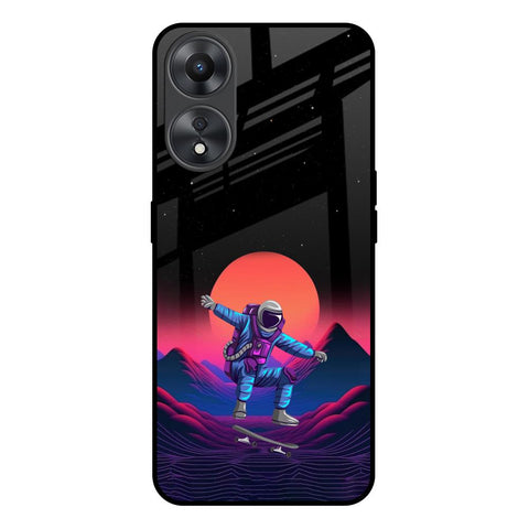 Retro Astronaut Oppo A58 5G Glass Back Cover Online