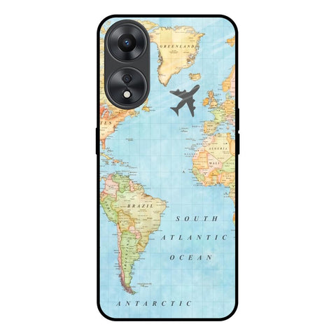 Travel Map Oppo A58 5G Glass Back Cover Online