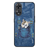 Kitty In Pocket Oppo A58 5G Glass Back Cover Online