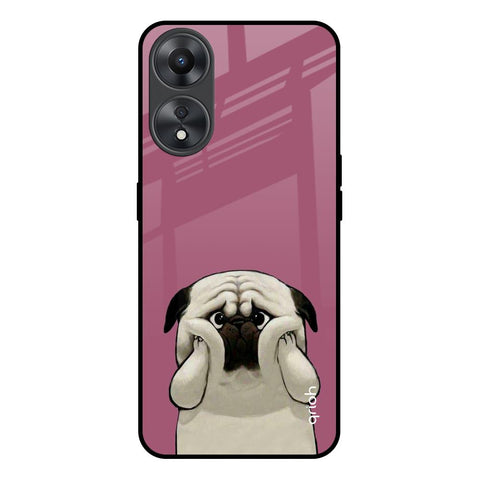 Funny Pug Face Oppo A58 5G Glass Back Cover Online