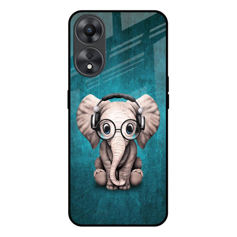 Adorable Baby Elephant Oppo A58 5G Glass Back Cover Online