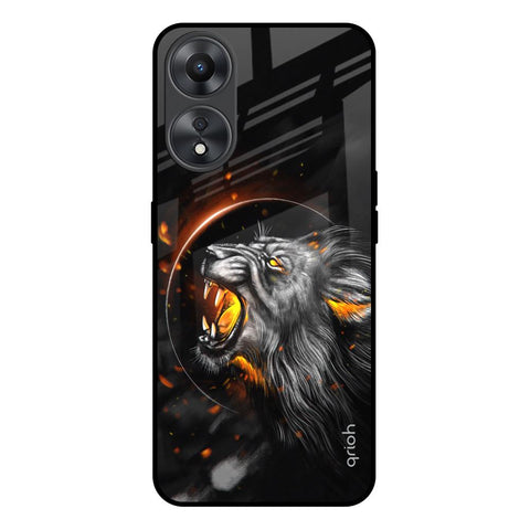 Aggressive Lion Oppo A58 5G Glass Back Cover Online