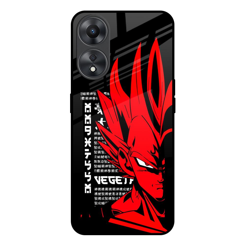 Red Vegeta Oppo A58 5G Glass Back Cover Online