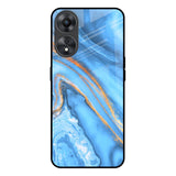 Vibrant Blue Marble Oppo A58 5G Glass Back Cover Online