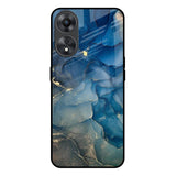 Blue Cool Marble Oppo A58 5G Glass Back Cover Online
