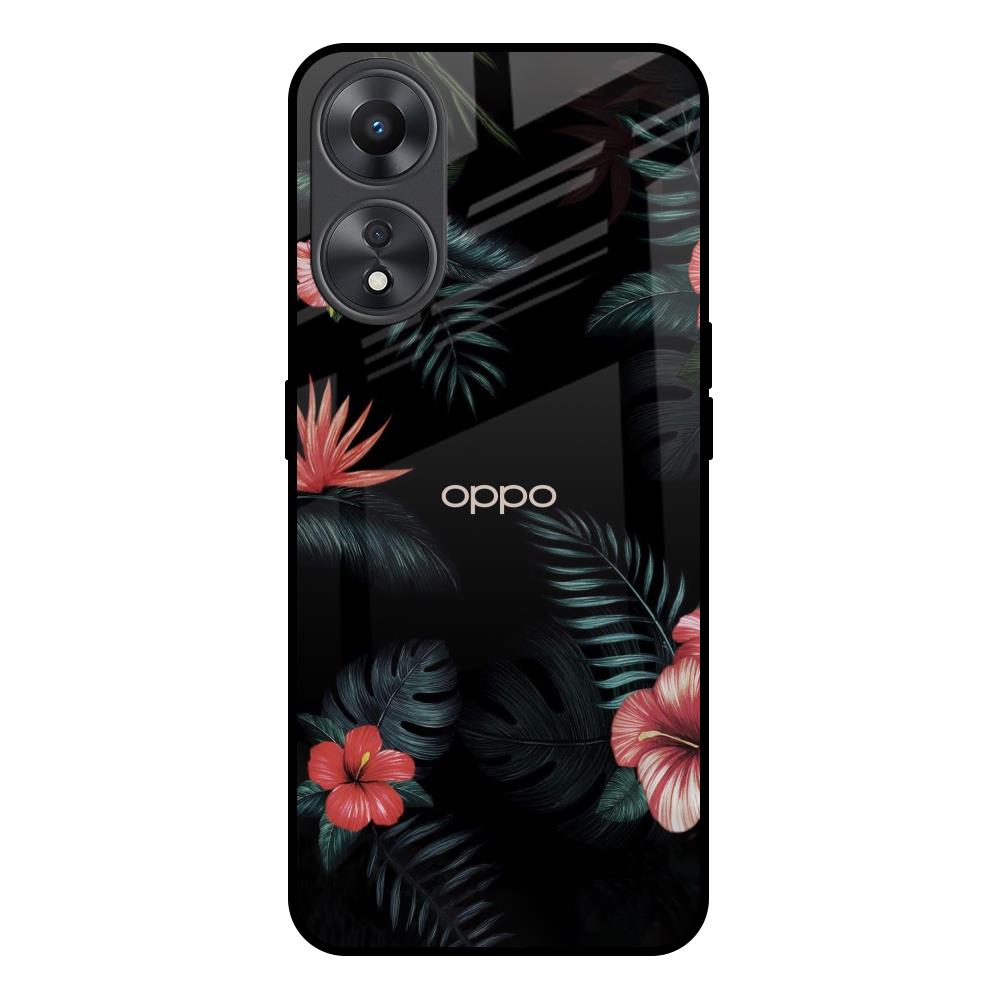 Tropical Art Flower Oppo A58 5G Glass Back Cover Online
