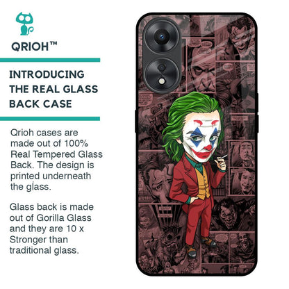 Joker Cartoon Glass Case for Oppo A58 5G