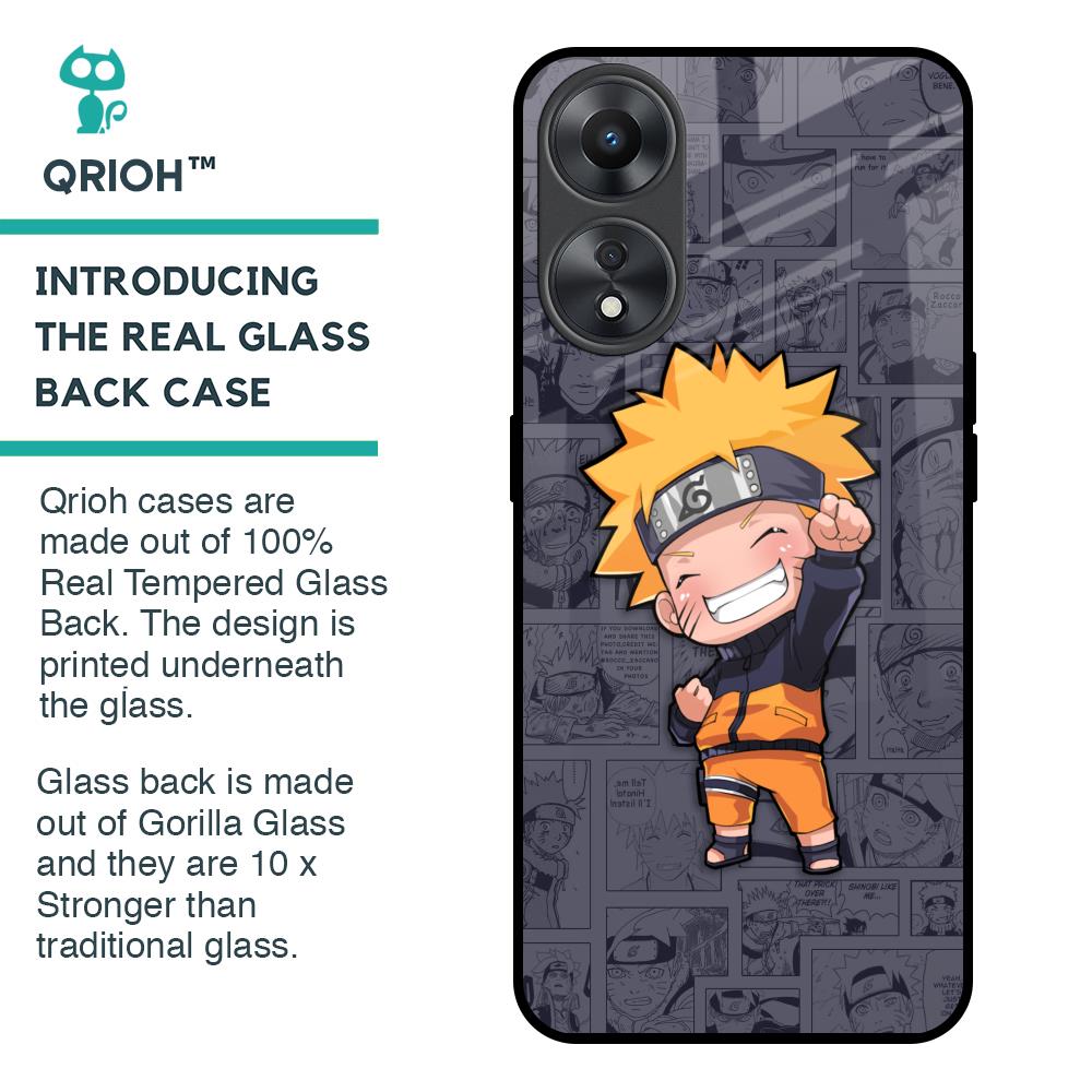 Orange Chubby Glass Case for Oppo A58 5G