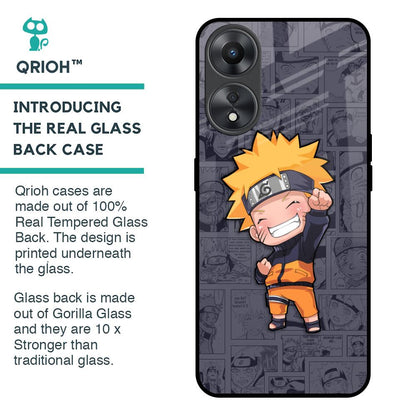 Orange Chubby Glass Case for Oppo A58 5G