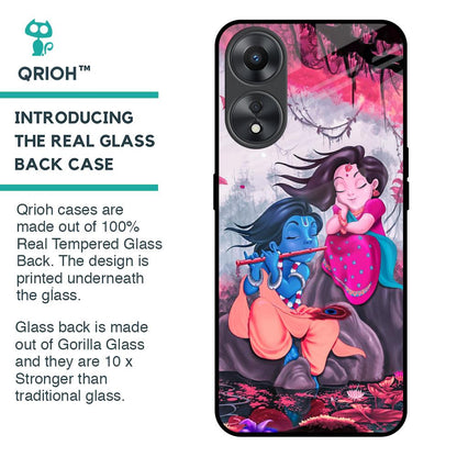 Radha Krishna Art Glass Case for Oppo A58 5G