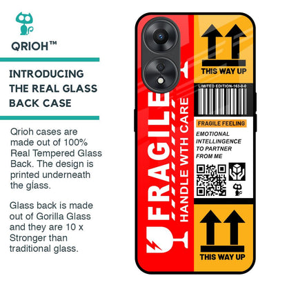 Handle With Care Glass Case for Oppo A58 5G